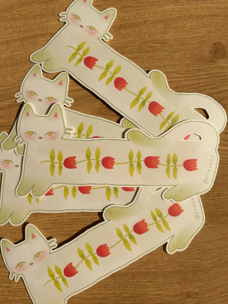 Marque-page Chat Tulipe